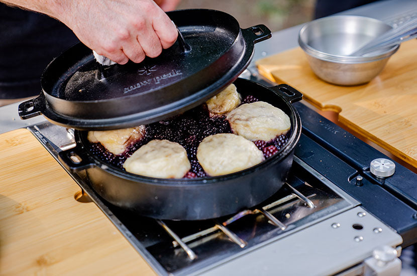 Blackberry Cobbler with Vanilla Ice Cream