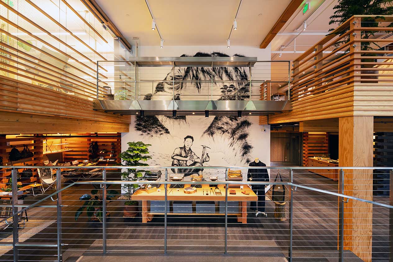 Inside Snow Peak HQ4 - Welcome Mural