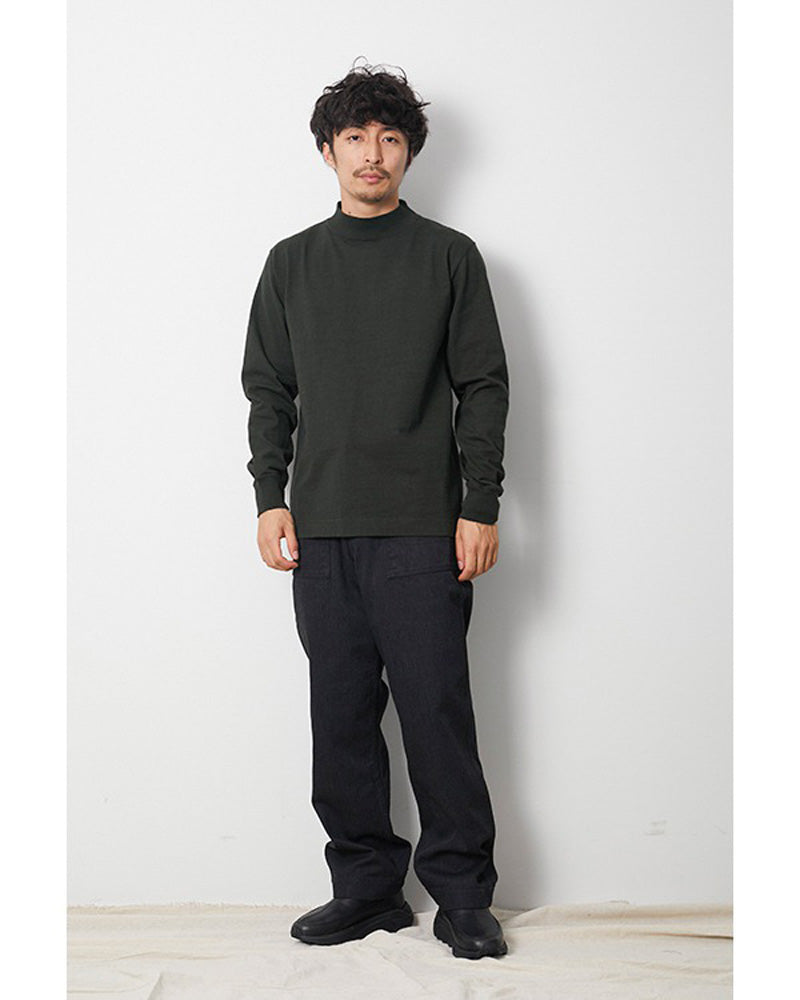 Heavy Cotton Garment Dyed Long Sleeve Mockneck