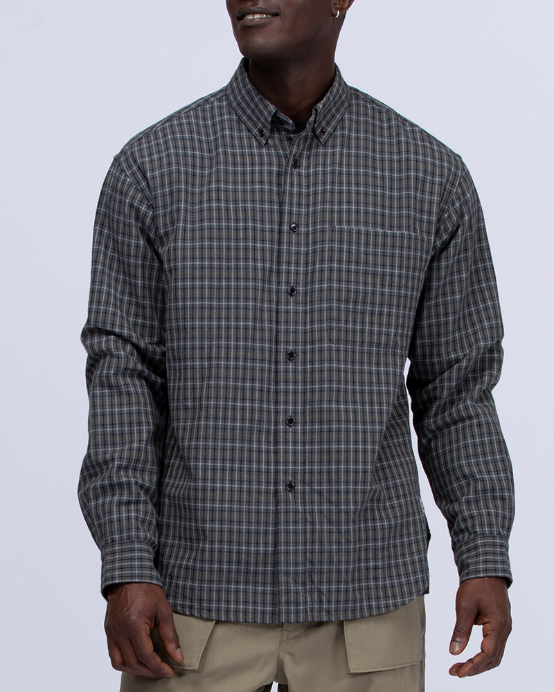 Cotton Check Button Down Shirt