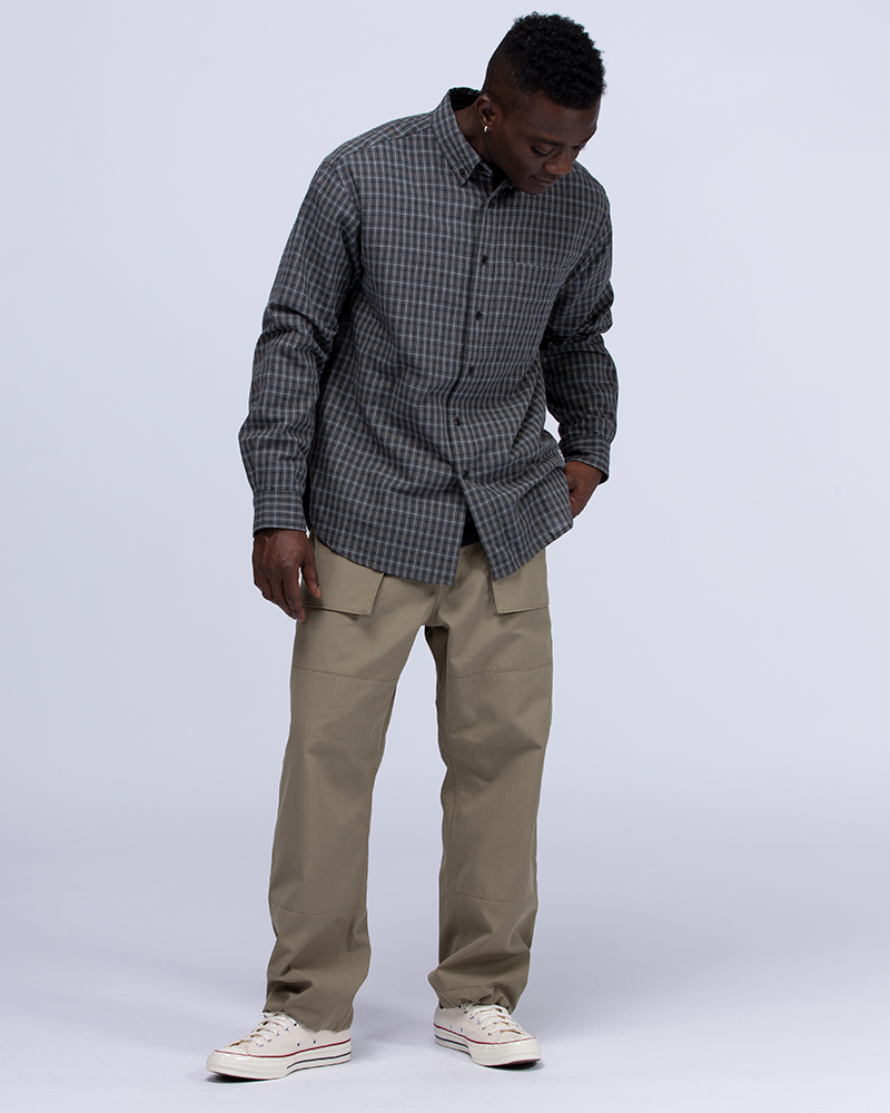 Cotton Check Button Down Shirt